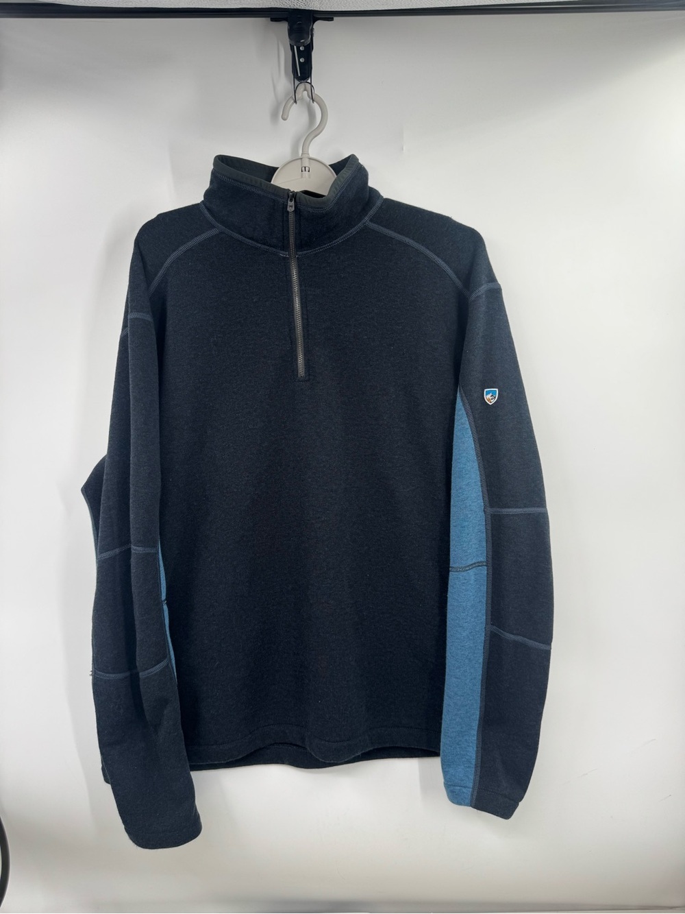 Kuhl Revel 1/4 Zip Pullover Mens 2XL Blue Fleece Colorblock Hiking 3007